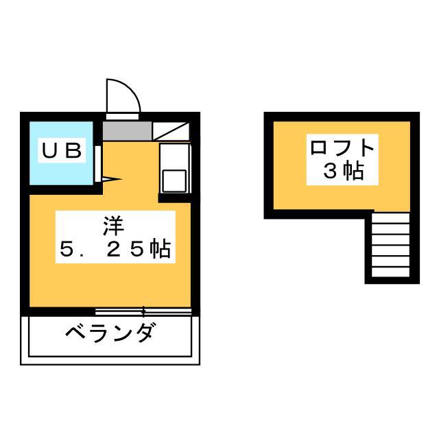 ハリテイジ(ワンルーム/2階)の間取り写真