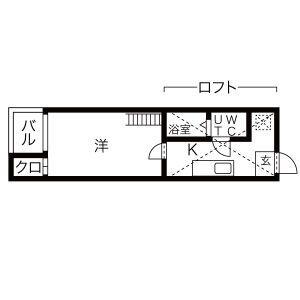 グレイス本城(1K/2階)の間取り写真