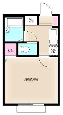 メゾンルペール(1K/1階)の間取り写真