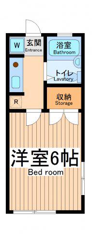 リバーハイム(1K/1階)の間取り写真