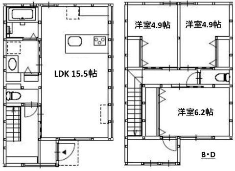 グランメゾンクレスト多治米V(3LDK/2階)の間取り写真