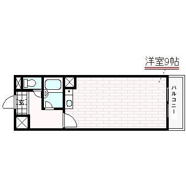バウハウス(1K/3階)の間取り写真