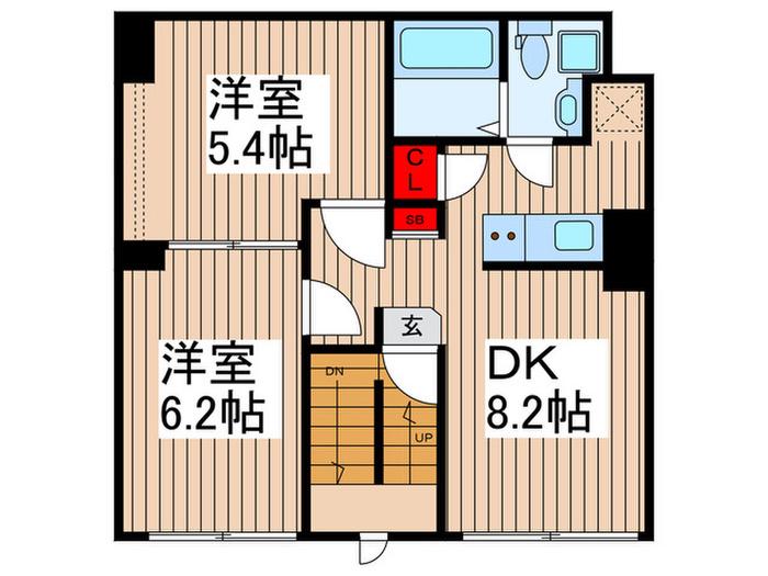 RYUGO OSHIAGE(2DK/3階)の間取り写真