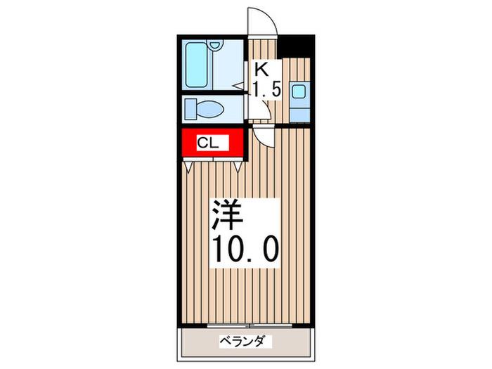 フォレスト新町(1K/2階)の間取り写真