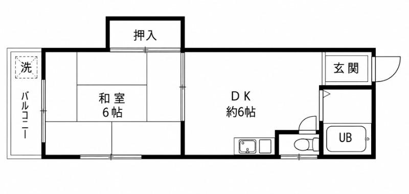 コーポむとう(1DK/2階)の間取り写真