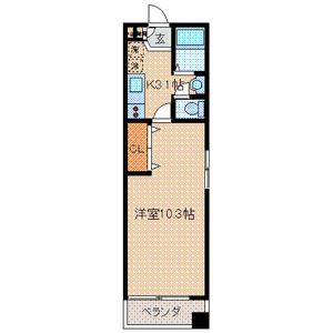 フォンス平尾(1K/5階)の間取り写真