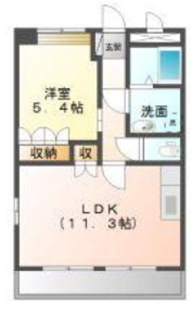 パシフィックフィールド(1LDK/3階)の間取り写真