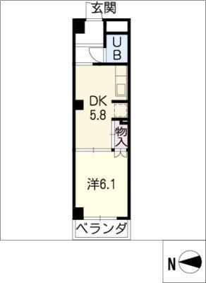 神宮東第三コーポ(1DK/3階)の間取り写真