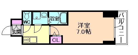 S-RESIDENCE福島ALOVITA(1K/3階)の間取り写真