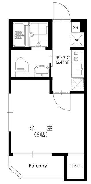 メゾン フルール(1K/3階)の間取り写真