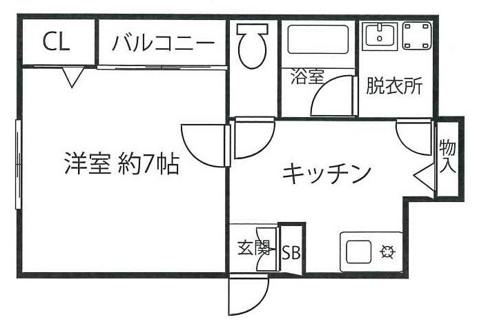 ハイムあおい空(1K/3階)の間取り写真