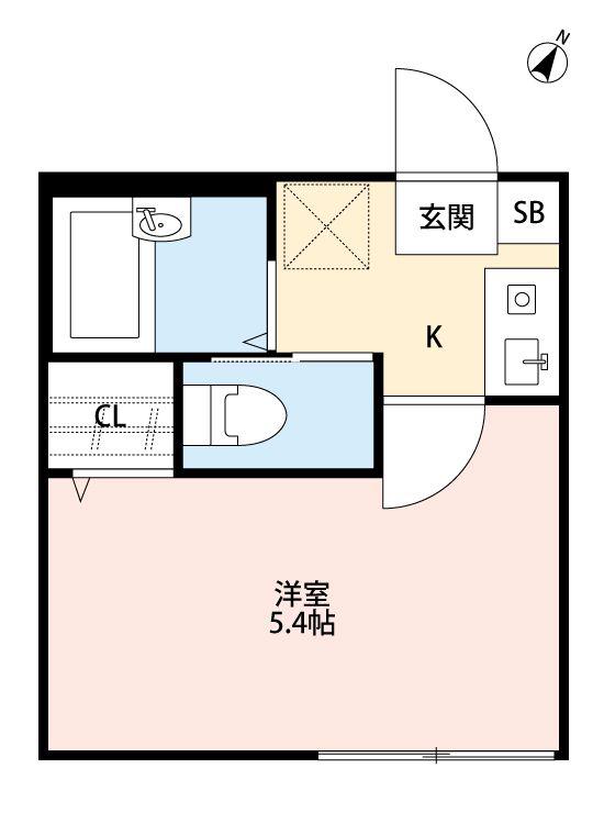 クレセントムーン曳舟(1K/2階)の間取り写真