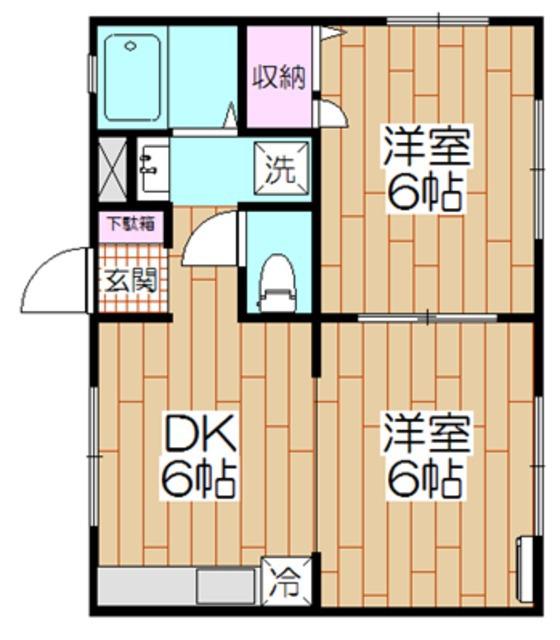 シティーハイツ青井(2DK/1階)の間取り写真