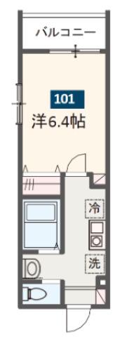 MELDIA八広V(1K/1階)の間取り写真