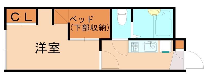 レオパレス春日原(1K/1階)の間取り写真