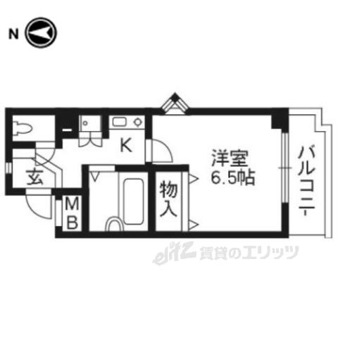 ブライティミル(1K/3階)の間取り写真