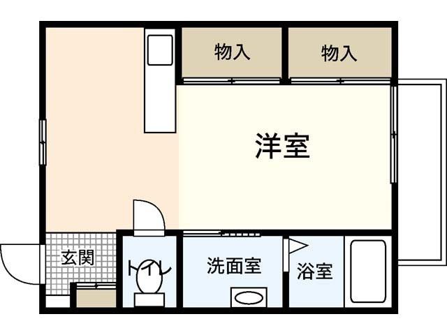 RIVERE吉島(ワンルーム/2階)の間取り写真