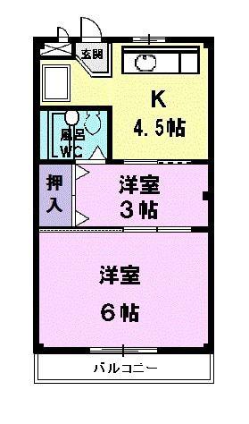 フェイマス師勝(2K/2階)の間取り写真