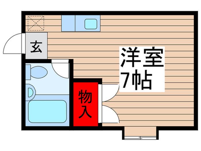 パイプラインハウス(ワンルーム/1階)の間取り写真