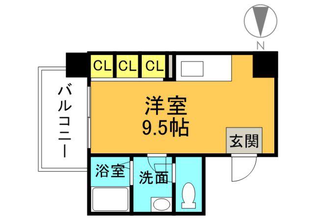 リバティ三篠(ワンルーム/5階)の間取り写真