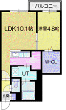 センティール青葉(1LDK/2階)の間取り写真
