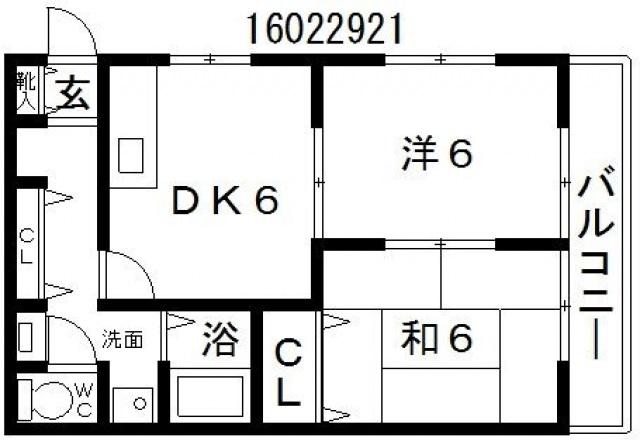 帝塚山サニーハイツ(2DK/2階)の間取り写真