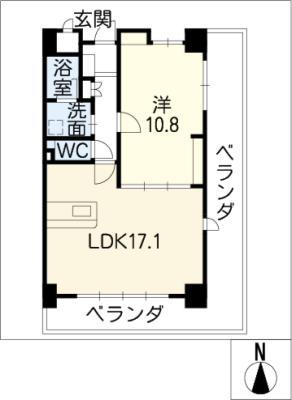 にしの台ヒルズ(1LDK/4階)の間取り写真