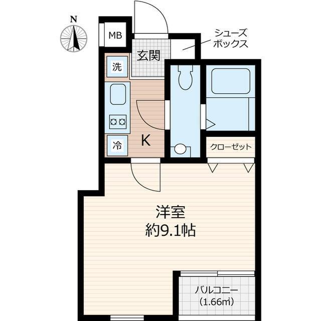 BEVERLY HOMES 下赤塚(1K/3階)の間取り写真