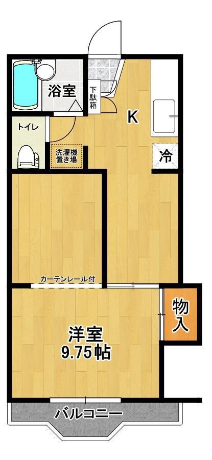 アメニティ亀田(1K/2階)の間取り写真
