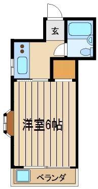 永戸ハイム(1K/2階)の間取り写真