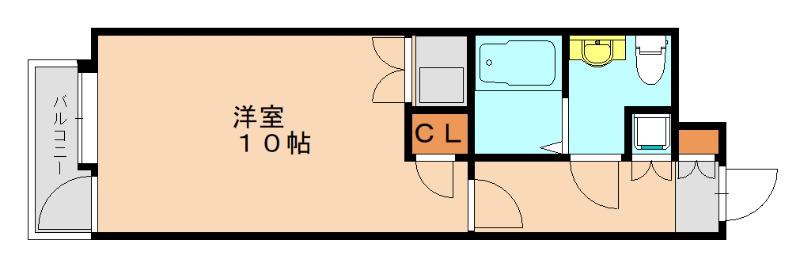 オリエンタル江南町(ワンルーム/6階)の間取り写真