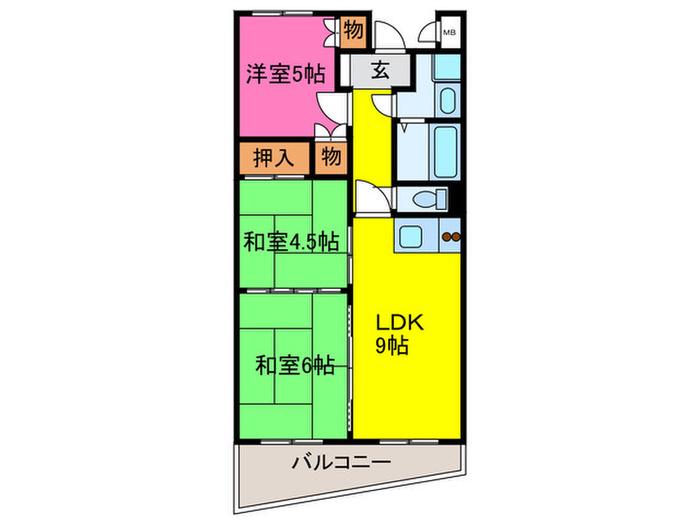 エトワール上町(3LDK/2階)の間取り写真