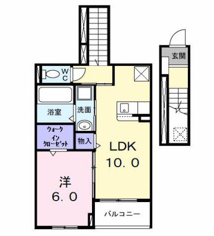 PEANUTS(1LDK/2階)の間取り写真