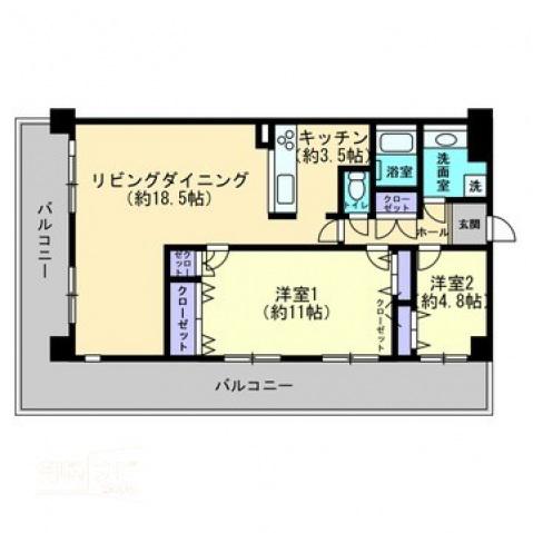 藤和ライブタウン長住丘(2LDK/4階)の間取り写真