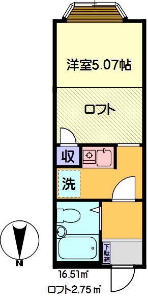 エクスト要町(1K/1階)の間取り写真