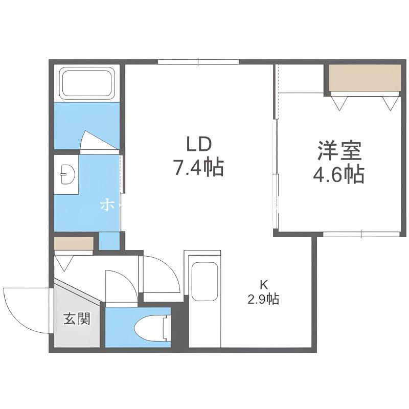 LINK N19(1LDK/3階)の間取り写真