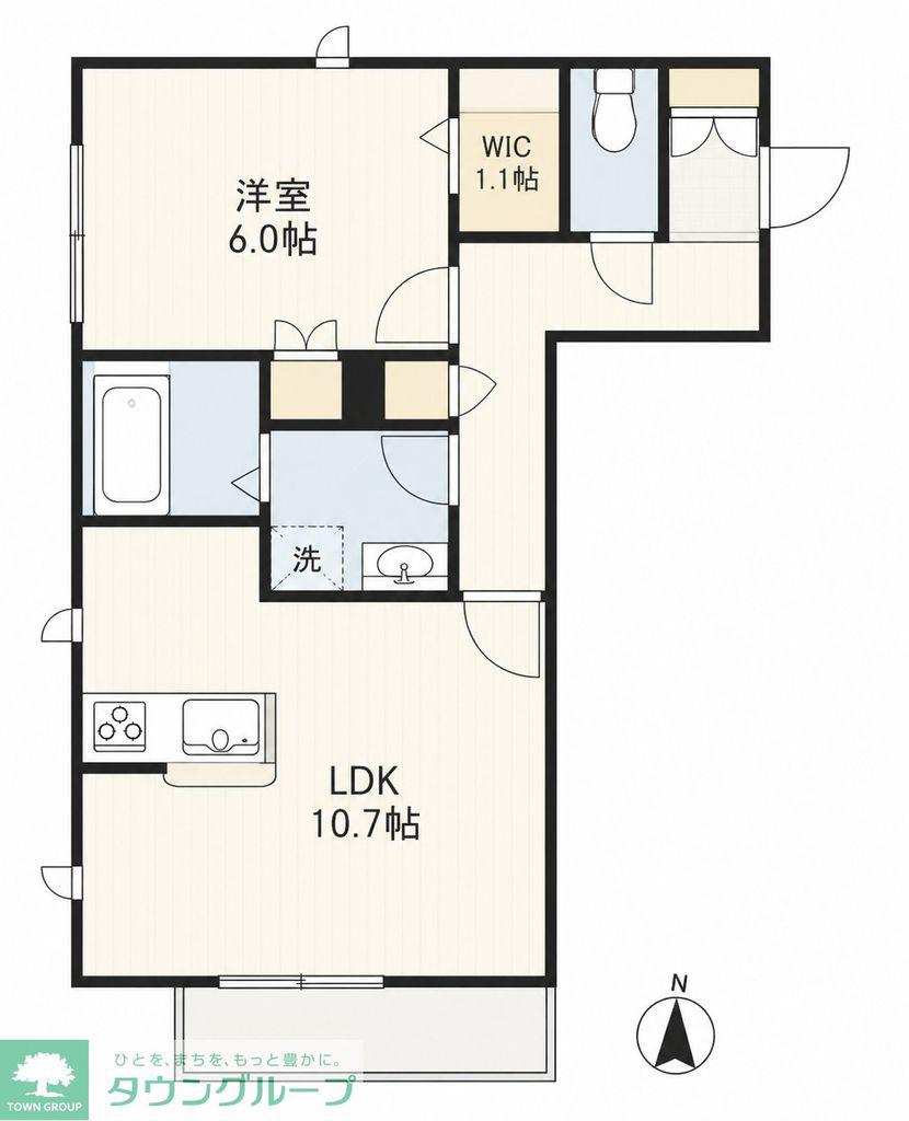 リビオン(1LDK/2階)の間取り写真