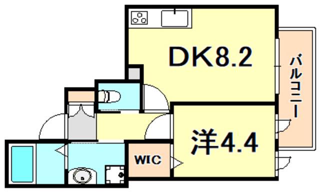 リミナ元町山手(1LDK/4階)の間取り写真