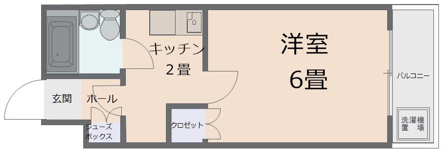 シティハウス弐番館(1K/1階)の間取り写真