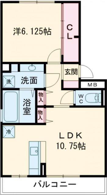 セジュール・マレ(1LDK/2階)の間取り写真