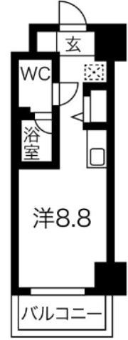 クラリッサ新川崎(ワンルーム/5階)の間取り写真