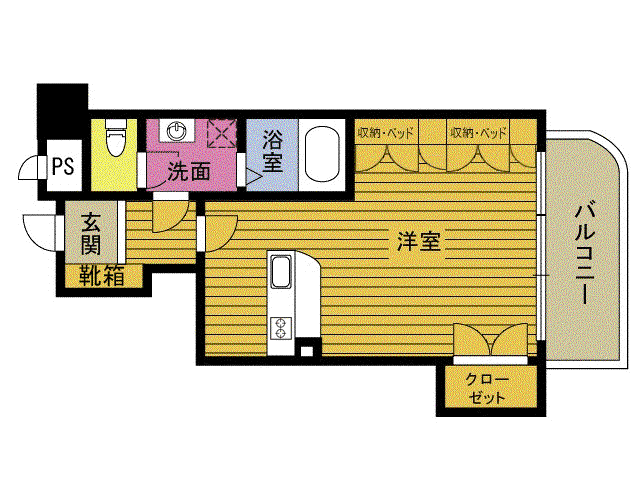 シーフロントビラ別府703(ワンルーム/7階)の間取り写真