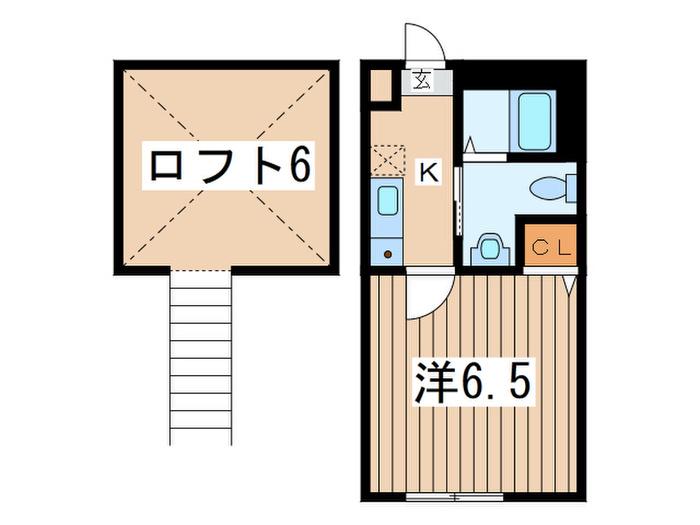 ファーストシティ中央林間(1K/1階)の間取り写真