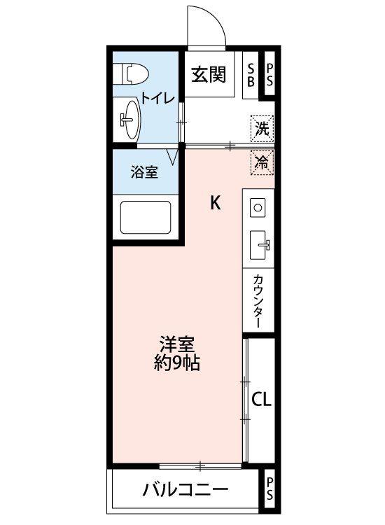 エディフィス(ワンルーム/2階)の間取り写真