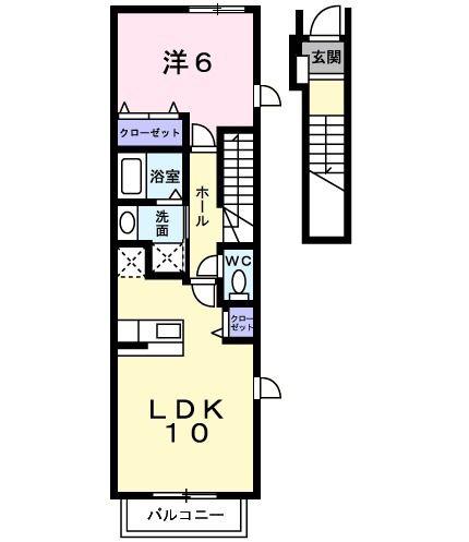 グラースメゾン(1LDK/2階)の間取り写真