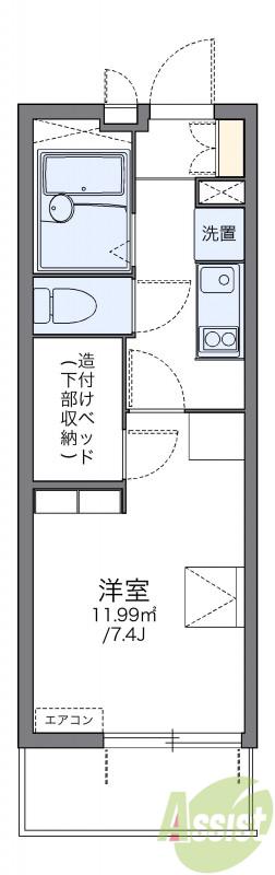 レオパレス 華(1K/2階)の間取り写真