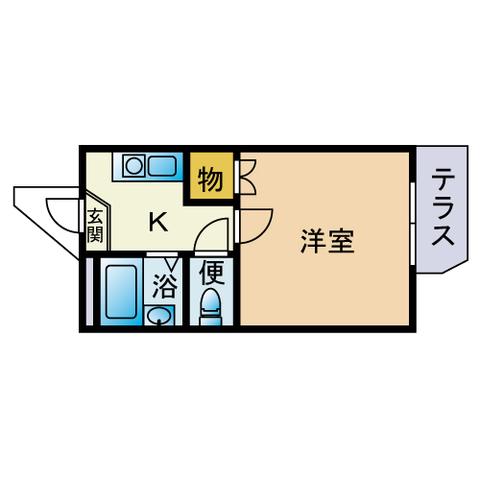 秋桜名島(1K/2階)の間取り写真