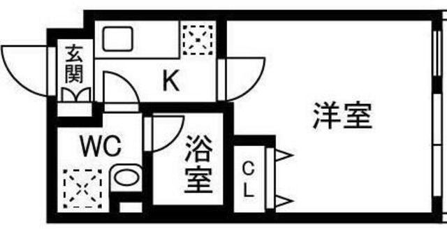 グランアセット自由が丘(1K/1階)の間取り写真