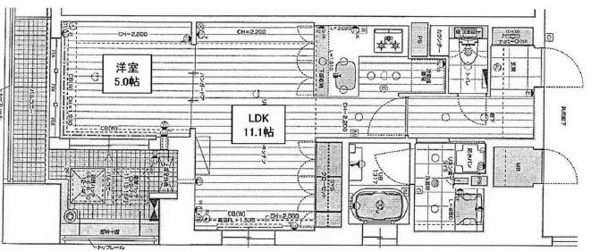 リーガル西長堀II(1LDK/2階)の間取り写真