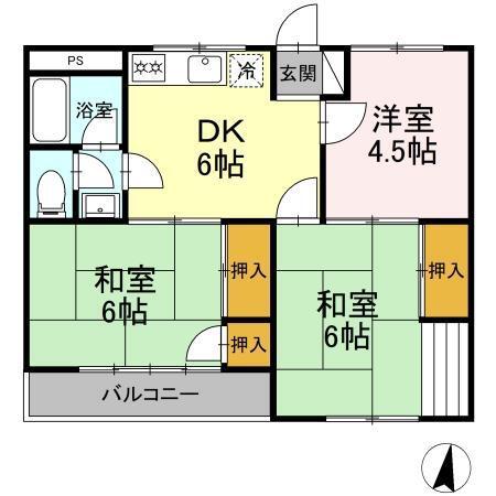 アルカコンネ栄(3DK/3階)の間取り写真